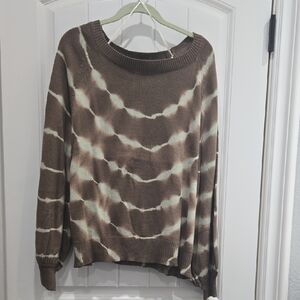 UMGEE Brown and Cream Tie-Dye Women's Sweater